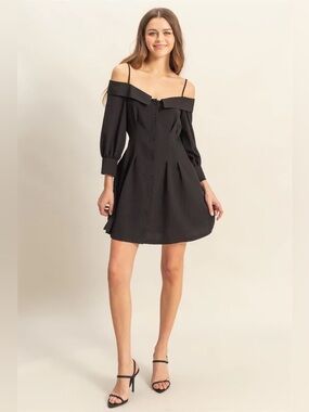 HYFVE Button Down Spaghetti Strap Dress with Pockets in CREAM, size small NWOT